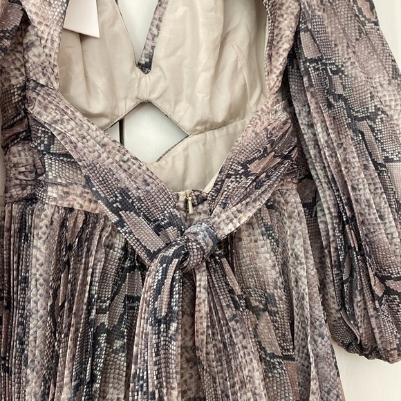 NWT ZIMMERMANN Midi Dress Wedding Cutout Pleated Silk Long Puff Sleeve Size 0 4‎ - Picture 15 of 17